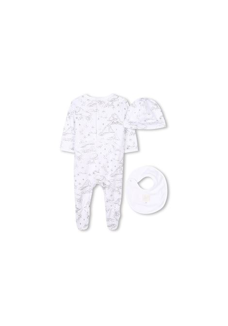 Sleepsuit, Bib and Cap Set With Print GIVENCHY KIDS | H30613M01
